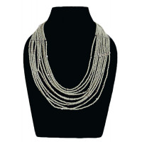 Multi Strand Off White Beaded Necklace - Ethnic Inspiration